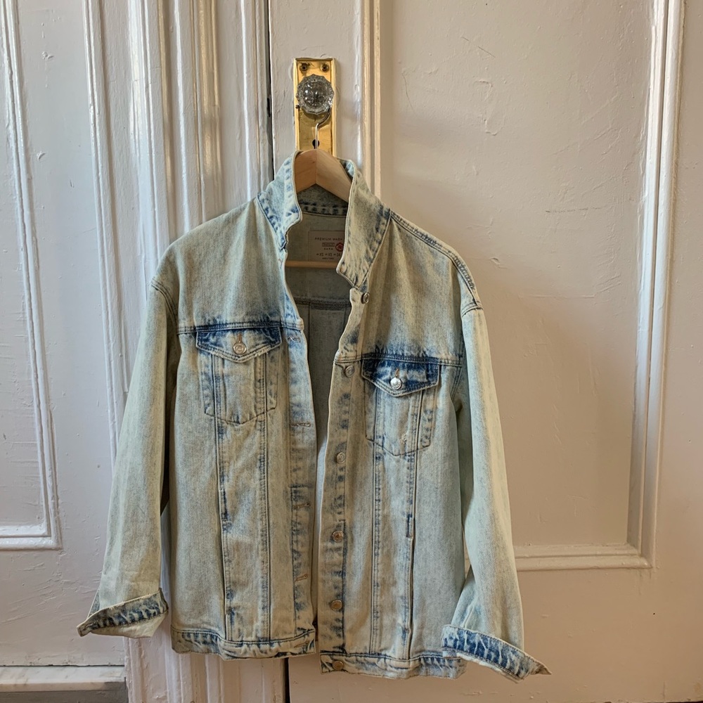 Zara acid wash denim jean jacket